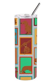 Lots of Red Dachshund Stainless Steel Skinny Tumbler Vacuum Double Walled Reusable Insulated Tumbler Travel Cup for Coffee Cocktails Gift with Li